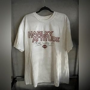 Harley Davidson white shirt Harley attitude mt. Pleasant,Miami men’s XL